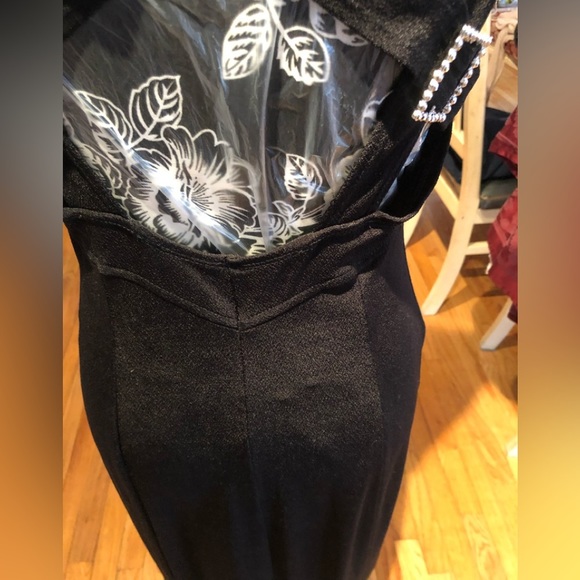 Expo Nite size 12 black vintage 90’s dress w/silver embellished stretch - Picture 14 of 16